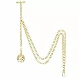 SIBOSUN Taschenuhrenkette für Herren, Albert-Taschenuhr und T-Steg-Ketten mit hohlem Anhänger, 2. Goldfarbener Baum des Lebens, Antik-Optik