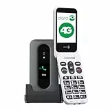 Doro - Leva L30 - Seniorenhandy - 4G-Klapphandy ohne Vertrag - Externes Display - HD-Audioqualität - Kamera - Notruftaste mit GPS - Inklusive Ladestation - Schwarz/Weiß