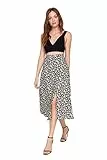 TRENDYOL Damen Trendyol Tile Flower Pattern Tip Detailed Skirt, Schwarz, 42 EU