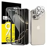 NEW'C für iPhone 16 Pro für Panzerglas 6,3 Zoll (2 Stück) und 2 x Kamera Panzer Schutz für Kameraschutz (2 Stück) -Kratzfest -extrem widerstandsfähig -9H-Härteglas