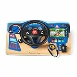 Melissa & Doug - Vroom and Zoom Armaturenbrett aus Holz, Mit Lenkrad, Licht und Soundeffekten, Für Kinder ab 3 Jahren