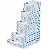 25 Stück Vakuumbeutel für Kleidung & Bettdecken, Vakuumierbeutel 2 Jumbo + 3 Extra Groß + 7 Groß + 7 Mittel + 6 Kleine, Vakuum Kleiderbeutel Perfekt für Reise & Lagerung Aufbewahrungstasche