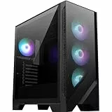 MSI MAG Forge 320R Airflow Mid-Tower PC-Gehäuse - ATX-Kapazität, RTX 40 GPU-Unterstützung, ARGB-Lüfter, magnetische Staubfilter, gehärtetes Glas, 1-6 ARGB-Steuerkarte, USB 3.2 Generation 1 Typ-A