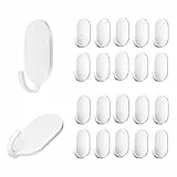 KuqitsBai 20 Stück Haken Selbstklebend aus Plastik, Klebehaken Ohne Bohren Handtuchhalter Kleiderhaken Werkzeughaken​​ Rostfrei für Toilette Büro Bad Küche Strapazierfähig (Weiß)