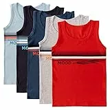 LOREZA ® 5 Pack Jungen Unterhemden aus Baumwolle Tank Top (140-146 (10-11Jahre), Modell 2)
