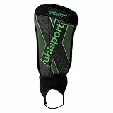 UHLSPORT Unisex – Erwachsene Flex Plate Schienbeinschoner, Schwarz/Fluo Grün/Silber, M