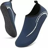 Sixspace Badeschuhe Damen Herren Wasserschuhe Schwimmschuhe Männer Frauen Strandschuhe Aquaschuhe Barfußschuhe für Strand,Pool,Meer,Wassersport,Tauchen,Surfen,Aqua Cycling(Dunkelblau,42 EU)