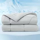 BEDSURE Kühldecke Bett Sommerdecke 155x220 - Kühldecken zum Schlafen Bettdecke 155x220 - Arc-Chill Q-Max 0,4 Doppelseitige Kühlende Decke Leicht Bettdecke Ohne Bezug Cooling Blanket Oeko-TEX, Grau