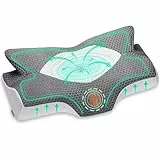 Elviros Orthopädisches Kopfkissen aus Memory Foam, Seitenschläferkissen Nackenstützkissen, Kopfkissen Nackenschmerzen, Ergonomisches Schlafkissen für Nacken-und Schulterschmerzen, 53.8 x 11/9 x 33 cm