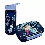 Scooli - Frozen Kindergeschirr Geschenkset - Set bestehend aus Brotdose und Trinkflasche - ideal für Schule oder Kindergarten – ab 4 Jahren – aus Kunststoff