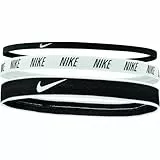Nike Mixed Width Headbands 3er Pack (one Size, Schwarz Weiß Schwarz, Standardgröße, für Läufer, alle Geschlechter)