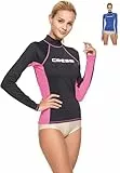 Cressi Damen Rash Guard Lady Long Sleeve - Schutzhemd mit langen Ärmeln, UV-Schutz (UPF), Schwarz/Rosa, M/3 (40)