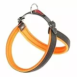 Ferplast Geschirr für mittelgroße Hunde AGILA Fluo 3 Hundegeschirr mit weicher Polsterung, Schnellverschluss und Befestigungssystem, Brustumfang 42–50 cm. Orange