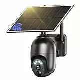 NUASI 4G LTE Überwachungskamera Aussen Solar mit SIM Karte, 2K HD PTZ Kabellos Kamera Ohne WLAN Outdoor Akku, 355°/100° Schwenkbar, Farb-Nachtsicht, 2-Wege-Audio, PIR Erkennung, IP66 Wasserdicht