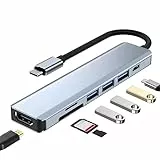 Retoo USB Hub 7in1 Port PD100W, 3 USB A Datenports, Power Delivery, 4K HDMI, SD Kartenleser, Plug&Play, USB C Dock Adapter, USB C Docking Station, Multiportadapter, Mehrfachstecker USB Splitter