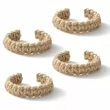 CHUQING Vorhang Raffhalter 4er Set Boho Gardinen Raffhalter für Vorhänge aus Seil Gardinenzubehör für Vintage Vorhänge Natur