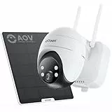 ieGeek 24/7 AOV Überwachungskamera Aussen mit Auto-Tracking, 2K 360° PTZ Kamera Solar mit 5W Solarpanel & 9000mAh Akku, 30m Farbnachtsicht, Camera Outdoor WLAN Kabellos mit Intelligente Erkennung, S7