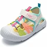 TZJS Kindersandalen für Jungen und Mädchen, Rutschfeste und Schnell Trocknende Kinderwassersandalen für Drinnen und Draußen(weiß&Mehrfarbig 22)