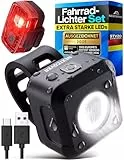 NEXTCOVER® Fahrradlicht Set mit [VisionOne] LED Set I USB-C aufladbar & wasserdicht I StVZO zugelassen I Fahrrad Licht vorne I Fahrradlampe & Fahrrad Rücklicht, Fahrradbeleuchtung Akku, Licht Fahrrad