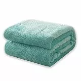 FEBE Kuscheldecke 160x200cm Meeresblau Flauschig Tagesdecke Fleecedecke Flanell Decke Sofadecke Für Couch Wohndecke Wendedecke als Sofaüberwurf oder Wohnzimmerdecke