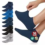 Mat & Vic's Sneaker Socken Herren 43-46 – OEKO-TEX Baumwolle – Sneaker Socken Damen – Unisex Sneakersocken – 10 Paar Jeans Color, auch in: 35-38,39-42,47-50