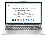 HP Laptop | 15,6' FHD Display | Intel N100 | 4 GB DDR4 RAM | 128 GB UFS | Intel UHD Graphics | Microsoft 365 Single (1 Jahr) enthalten | Windows 11 Home im S-Modus | QWERTZ | Natural Silver