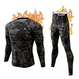CL convallaria Thermounterwäsche Herren Funktionsunterwäsche Skiunterwäsche Atmungsaktiv Innenfleece Thermo Unterwäsche Set