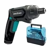 Cecotec Akkuschrauber PowerGyro 4000 Clear, 4 V 1500 mAh, bis 60 min, 6 Nm mit 6+1 Stufen, 200 rpm, 2in1 klappbar, USB-Ladung, LED + Taschenlampe, 49x CRV Bits 25 mm, Magnetadapter