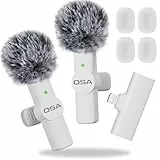 OSA Lavalier Kabelloses Mobiles Mikrofon für iPhone Videoaufnahmen, Kabelloses Mikrofon für YouTube/Interview/Vlog, Wireless Recording Microphone 2 Pack (Für iPhone 14 und darunter) Weiß