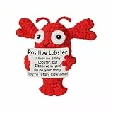 Handgefertigtes Tierplüsch | Positive Hägern Hummergeschenke | Lustige Ornamente Häkeln | Nette Tiere Plüsch Mit Bestätigungskarte, Ideal Für Mitarbeiter, Mutter, Teenager, Freunde Und Familie, Schrei