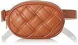 Steve Madden Damen Basket Weave Gürteltasche Gürtel, Cognac, Small