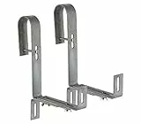Dehner Blumenkastenhalter für Rohrgeländer, 2 Stück, Silbergrau