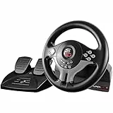 Subsonic - Superdrive SV250 mit Pedalen und Schaltwippen am Lenkrad. 180°-Drehung und Vibration. Rennlenkrad, kompatibel mit Switch 2 / Switch, PS4, Xbox Series X/S, Xbox One und PC - Schwarz