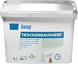 Knauf Trockenbau-Farbe matt – optimal zum Streichen von Gipsplatten, gebrauchsfertig, atmungsaktiv, lösungsmittelfrei, VOC-konform, Gipsfaser-Farbe, 6 l, Weiß