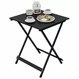 WOLTU Campingtisch klappbar, Gartentisch aus Aluminium, Balkontisch Klapptisch Beistelltisch für Garten Terrasse Balkon, 50.5 x 59.5 x 47 cm (B x H x T), Schwarz