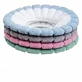 4 Stück Toilettensitzbezug, Universal Fasergewebe WC-Sitzwärmer Dicker Toilettensitzbezüge Waschbar Toiletten Sitzbezug mit Griff Toilettensitzauflagen für Meisten Toiletten