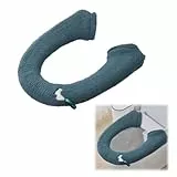 WC-Sitzbezug,WC Wärmer Pad,WC Sitz Pad,Toilettensitzbezug Warm, WC-Sitzbezüge,Toilet Seat Cover, Toilettensitzbezug Weich,WC-Sitzwärmer,Universal WC-Sitz-Pad,Schaltfläche Stil,Waschbar (Dunkelgrün)