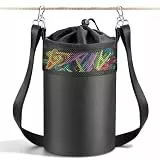 Mellbree Wäscheklammerbeutel mit Schultergurt & Aufhänger | Hands-Free Klammer-Organizer für bis zu 150-200 Wäscheklammern | Deal für die Aufbewahrung von Wäscheklammern im Indoor/Outdoor (Schwarz)