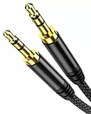 Highwings Aux Kabel 3,5mm Klinkenkabel [1.2M] Stereo Audio Kabel Klinke auf Klinke Nylon Geflochtenes Hochwertige Kabel für Kopfhörer, Auto, Handy, PC, Stereoanlagen, MP3-Player usw-Schwarz