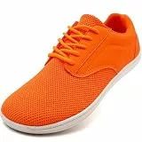 JUEQIBAA Sneaker Herren Schuhe Breite Füße Weit Zehenschuhe Zero-Drop Sohle Turnschuhe Atmungsaktiv Laufschuhe Barfusslaufschuhe Orange EU 42