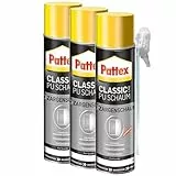 Pattex Classic PU-Zargenschaum, PU-Schaum mit höchster Formstabilität und für höchste Belastung, zum füllen und dämmen, 3x400ml
