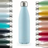 Blumtal Trinkflasche 500 ml Edelstahl - auslaufsichere Isolierflasche - BPA-freie Trinkflasche kalt & warm - doppelwandige Insulated Bottle - rostbeständige Isolierflasche Hellblau