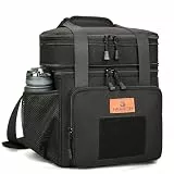 HSHRISH Lunchtasche für Herren, doppellagige isolierte Kühltasche für Herren Erwachsene wasserdichte auslaufsichere langlebige Lunch Tasche für die Arbeit Picknick im Freien Schwarz