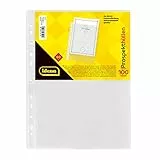 Idena 376010 - 100 Stück Klarsichthüllen A4 glasklar, Prospekthüllen aus Kunststoff 60µ, dokumentenecht, Klarsichtfolien mit Universallochung