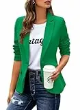 Cicy Bell Damen Casual Langarm Blazer Revers Büro Arbeit Blazer Jacke Grün XL
