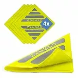 Zamboo 4er Pack Kinderwagen Reflektor Set Universal - 4 Stück Sicherheits-Reflektoren mit Klettverschluss, Ideal für Buggy, Sportwagen, Fahrrad, Anhänger und mehr - Neon Gelb