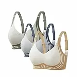 3er Pack Komfort Nahtlos BHS Damen Set Klassische BH Ohne Bügel Sport BH P-ush Up mit Verstellbarem Bustier Große Brüste Unterwäsche Starker Halt Trainings Schlaf BHS Gepolstert für Alltag Yoga