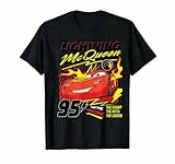 Cars Lightning McQueen T-Shirt, Schwarz, Klein, Unisex, Kurzarm, T-Shirt, Klassisch, Cartoon, Feuer Design