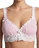 Satini Sissy Rüschen Spitze Tailliert Durchsichtiges Bralette BH (Zartrosa - Weiß, M)