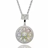 ICEDIAMANT Full Lab Diamond Spin-Up 69 Daisy Painted Anhänger Crazy Chain, Iced Out Brillant Zirkonia mit vergoldetem Hip Hop Schmuck für Herren Damen (White-Large)